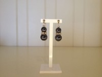 zwarte kralen met witte kristalring